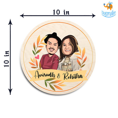 Personalized Caricature Round Name Plate