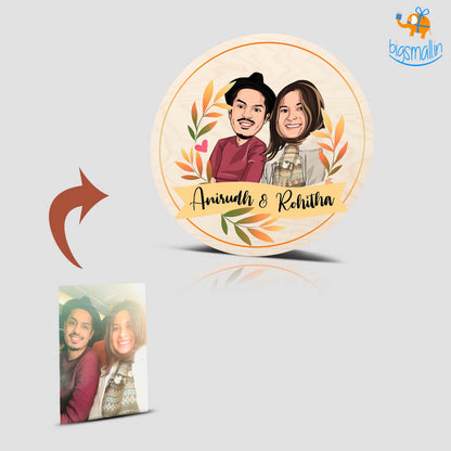 Personalized Caricature Round Name Plate