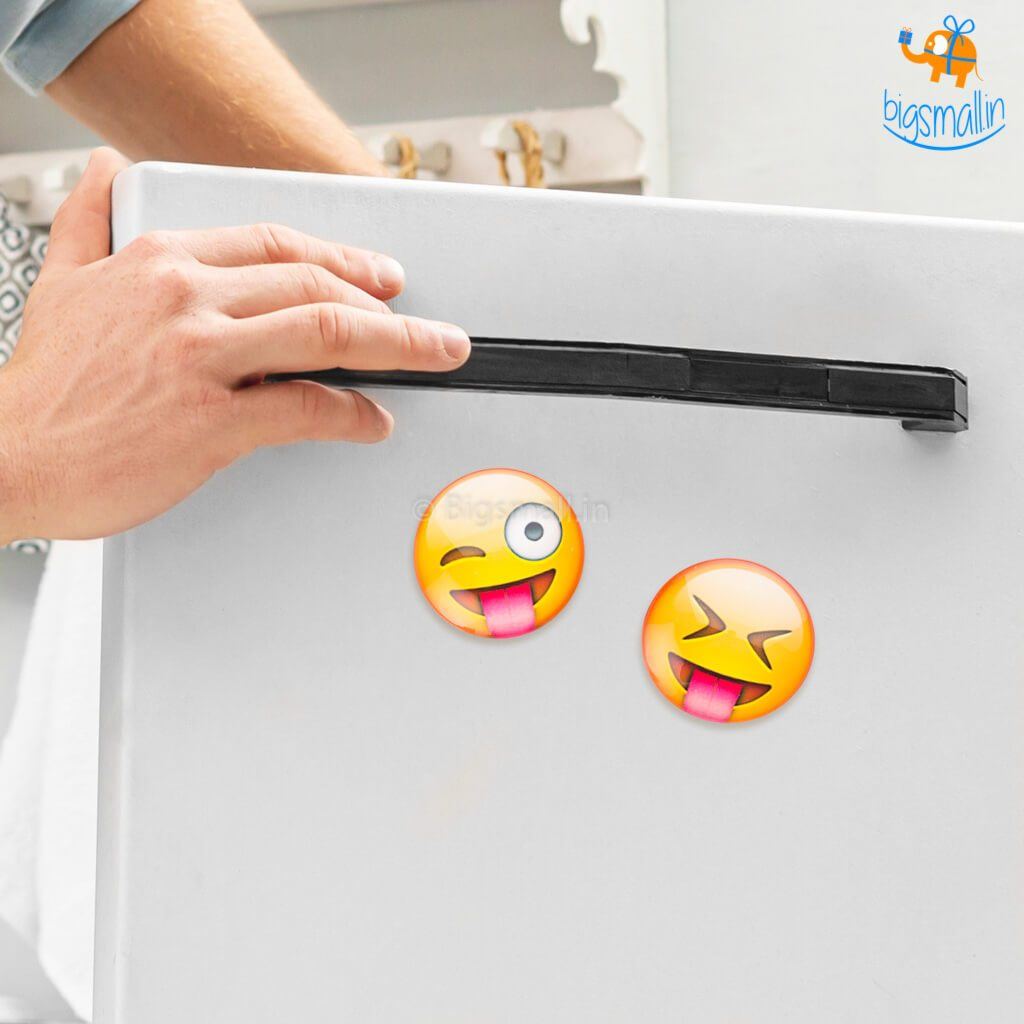 Emoji Crystal Glass Fridge Magnets- Set of 2
