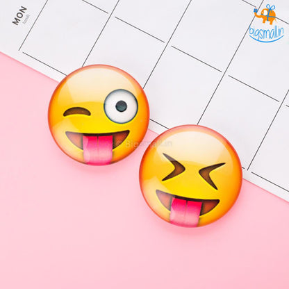 Emoji Crystal Glass Fridge Magnets- Set of 2