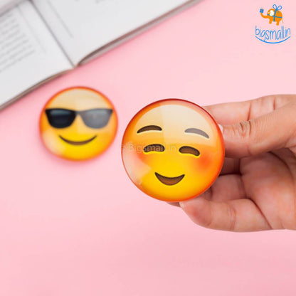 Emoji Crystal Glass Fridge Magnets- Set of 2