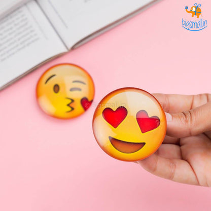Emoji Crystal Glass Fridge Magnets- Set of 2