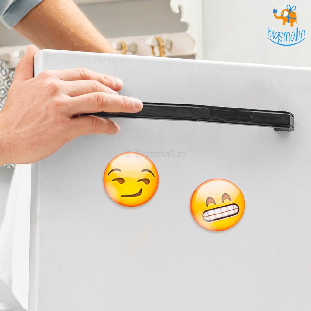 Emoji Crystal Glass Fridge Magnets- Set of 2