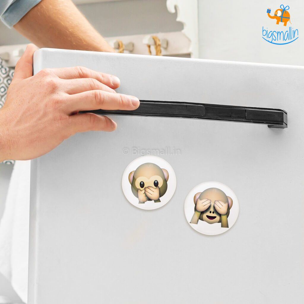 Emoji Crystal Glass Fridge Magnets- Set of 2