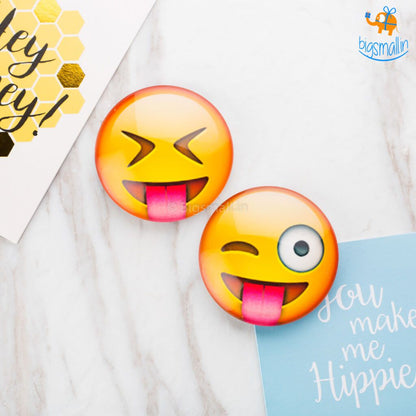 Emoji Crystal Glass Fridge Magnets- Set of 2