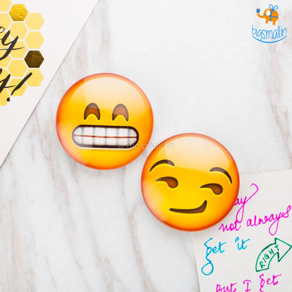 Emoji Crystal Glass Fridge Magnets- Set of 2
