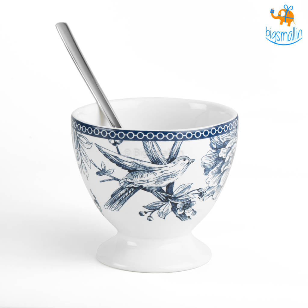 Flora Dessert Cup Set With Spoons - Set of 6