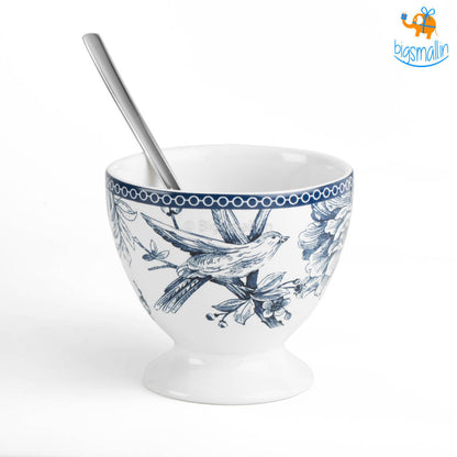 Flora Dessert Cup Set With Spoons - Set of 6