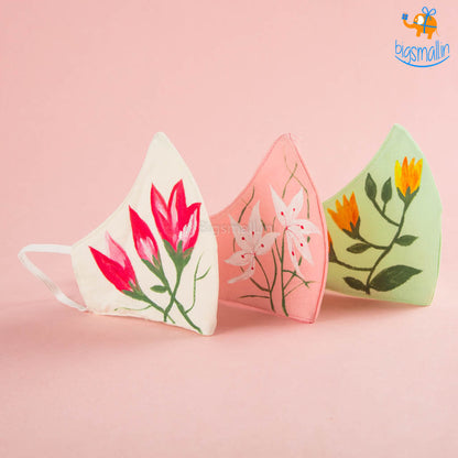 Hand-Painted Floral Cotton Mask