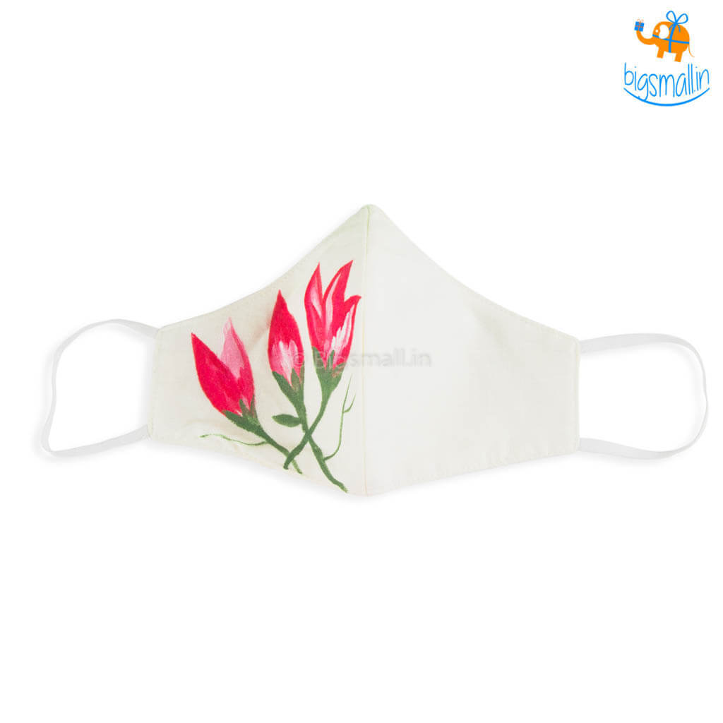 Hand-Painted Floral Cotton Mask