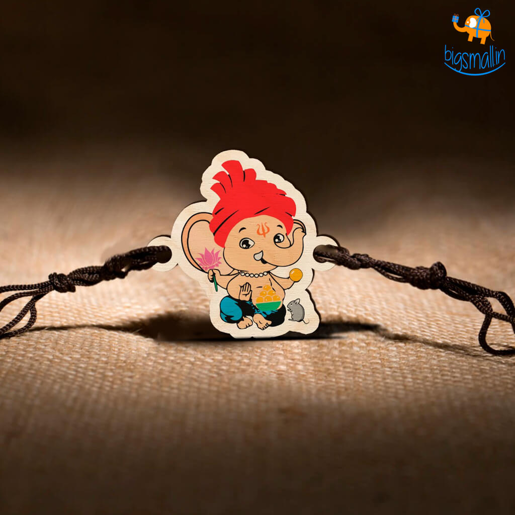Ganesha Wooden Kids Rakhi