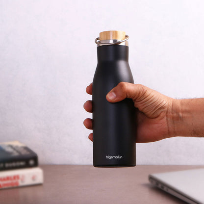 Stainless Steel Flask with Wooden Cap