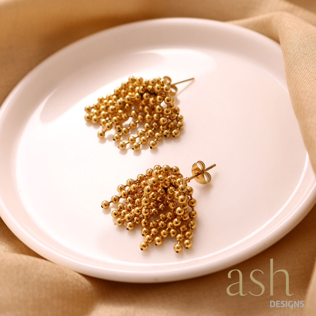Golden Cascade 18k Gold Plated Earrings