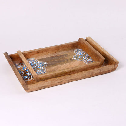 Mandala Wooden Tray Set