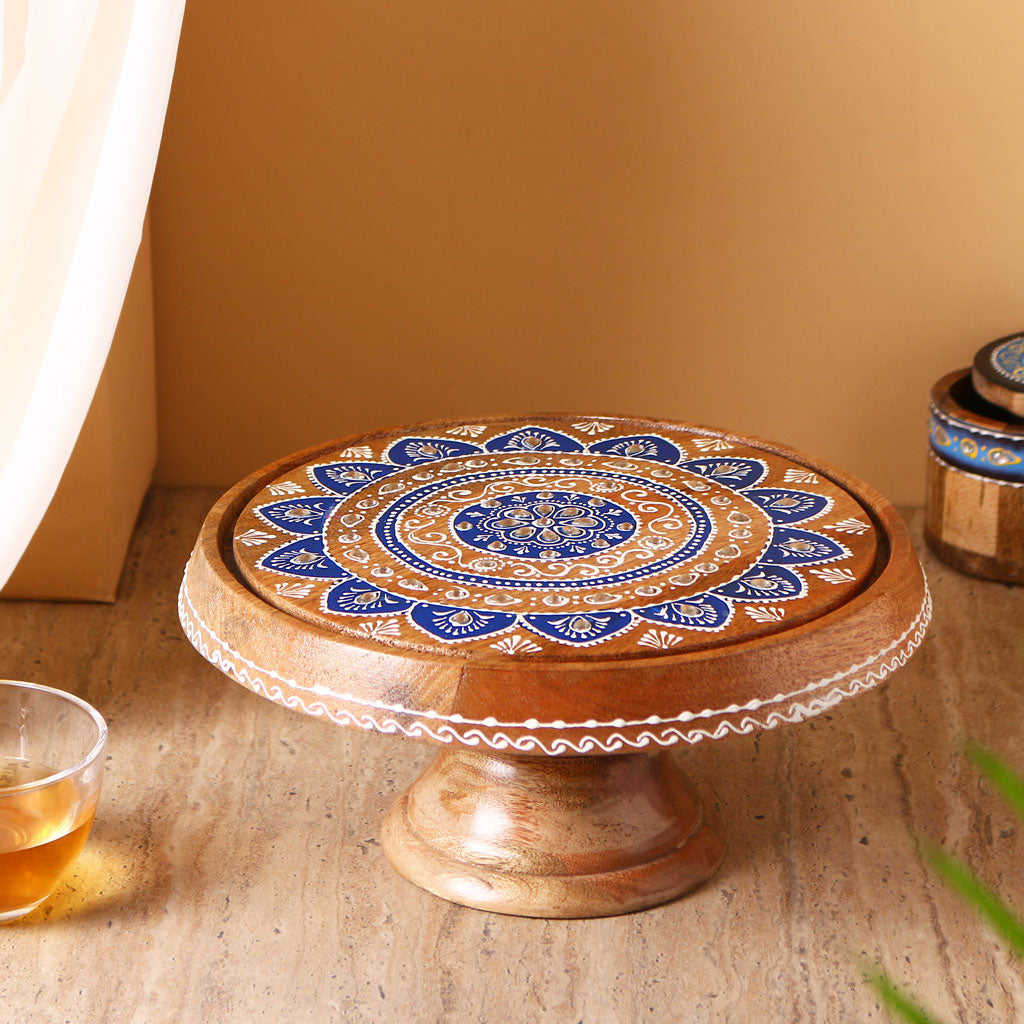 Mandala Wooden Cake Stand