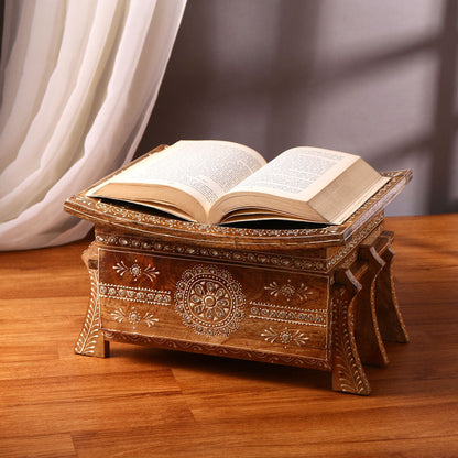 Wooden Book Stand and Storage Box