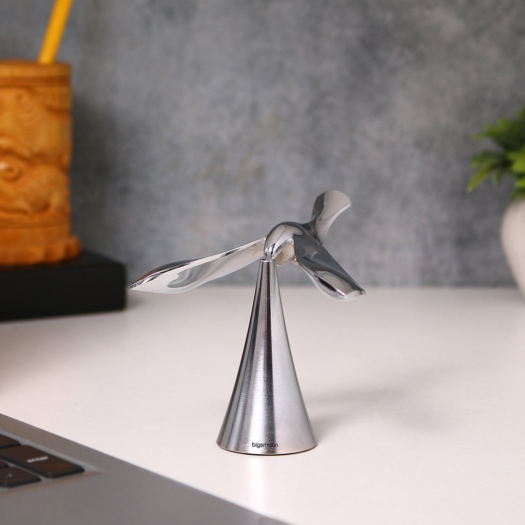 Metallic Desk Balancing Bird