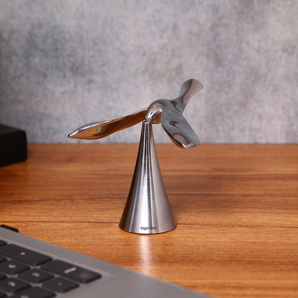Metallic Desk Balancing Bird