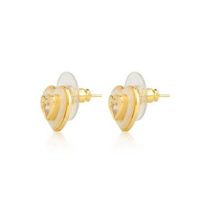 Heart Mother of Pearl 18K Gold Plated Earrings