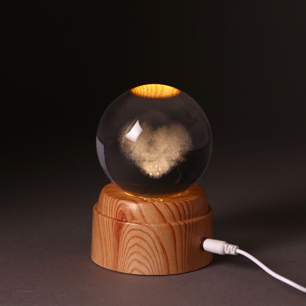 Spinning HeartGlow Crystal Lamp