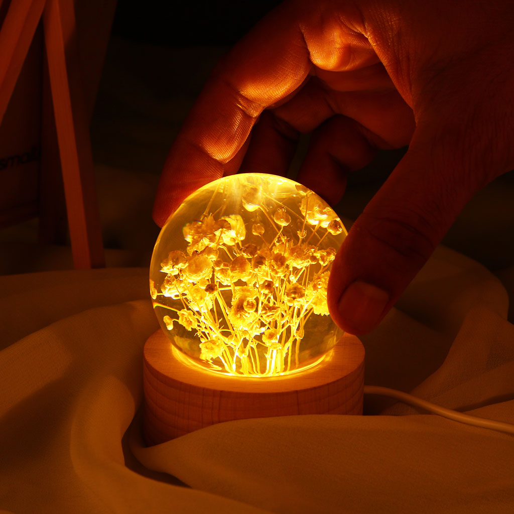 Immortal 3D Flower Crystal Lamp