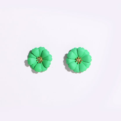 Green Glimmer Blossoms Earrings