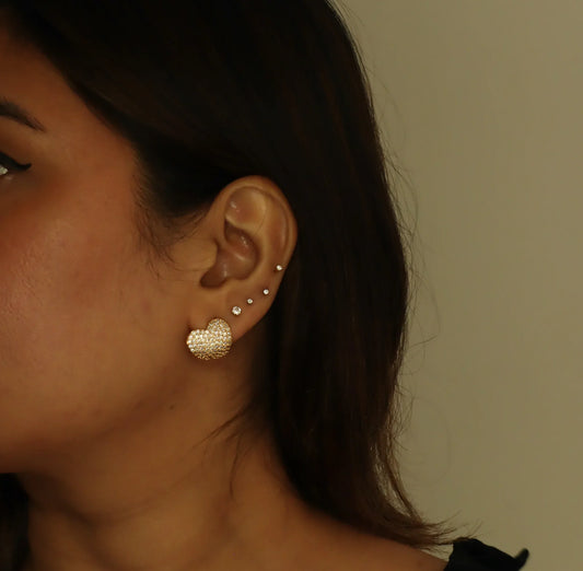 Heart Cuff 18K Gold Plated Earrings