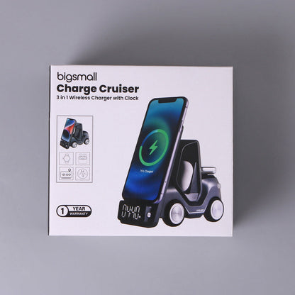 Bigsmall Charge Cruiser - 3 in 1 Wireless Charger with Clock