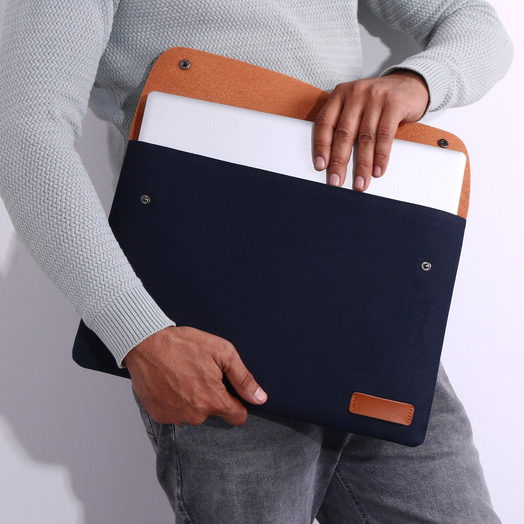 Leather & Canvas Laptop Sleeve