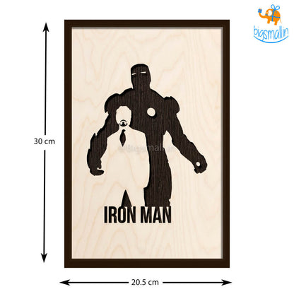 Iron Man Engraved Wooden Frame
