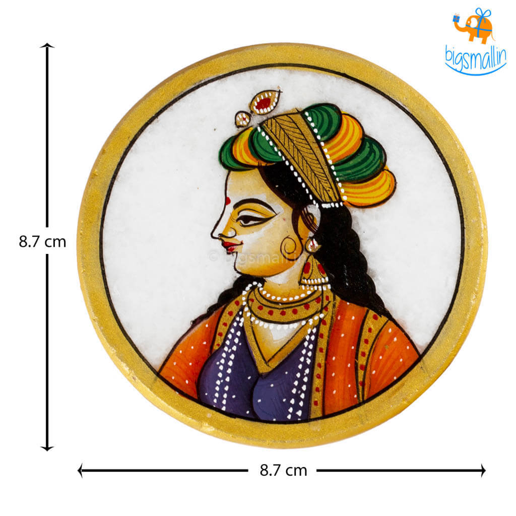 Hand-Painted Marble Queen Coasters - Set of 6