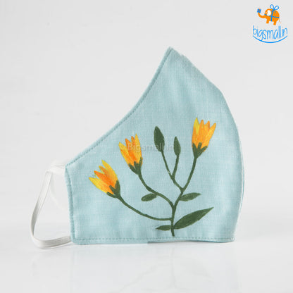 Hand-Painted Floral Cotton Mask