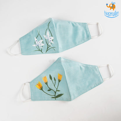 Hand-Painted Floral Cotton Mask