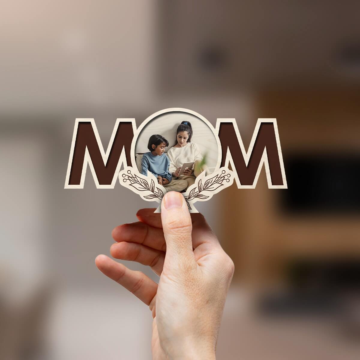 Personalized Mom Wooden Fridge Magnet