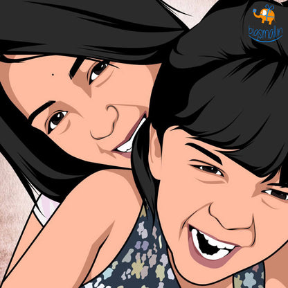 Personalized Caricature Wooden Portrait