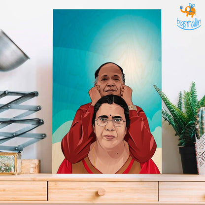 Personalized Caricature Wooden Portrait