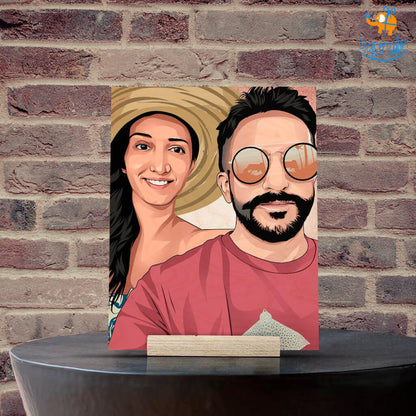 Personalized Caricature Wooden Portrait