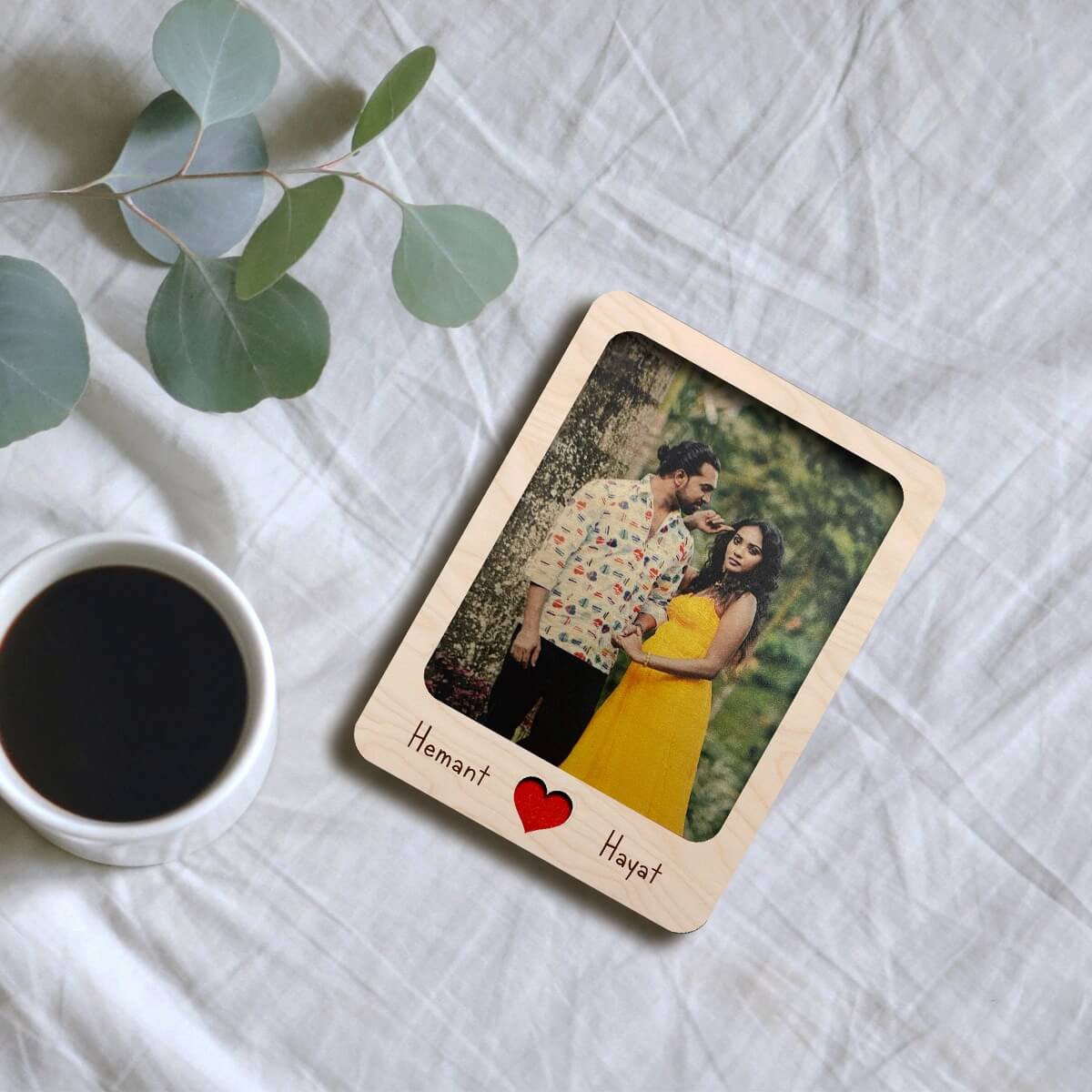 Personalized Couple Wooden Fridge Magnet