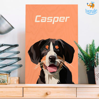 Personalized Pets Caricature Wooden Portrait