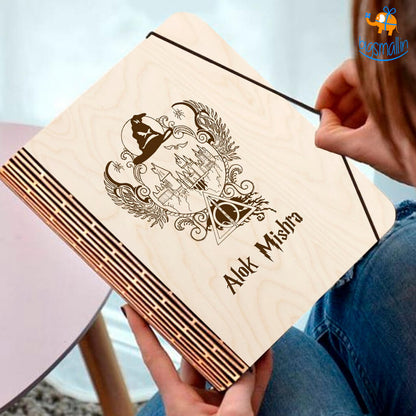 Personalized Harry Potter Theme Wooden Binder Diary | COD Not Available