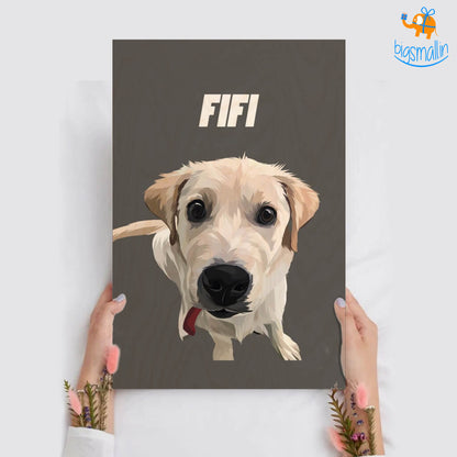 Personalized Pets Caricature Wooden Portrait