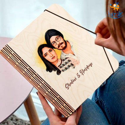 Personalized Photo Art Wooden Binder With Elastic Strap | COD Not Available