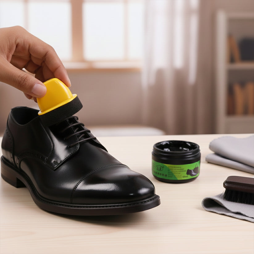 Black Shoe Polish Cream with Built-In Sponge – Quick Shine, No Brush Needed (60 ML)