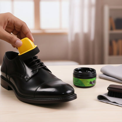 Black Shoe Polish Cream with Built-In Sponge – Quick Shine, No Brush Needed (60 ML)