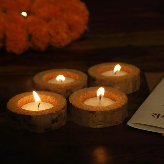 Floating Cork Diya - Set of 4